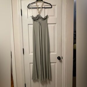 AKIRA Strapless moss green jumpsuit